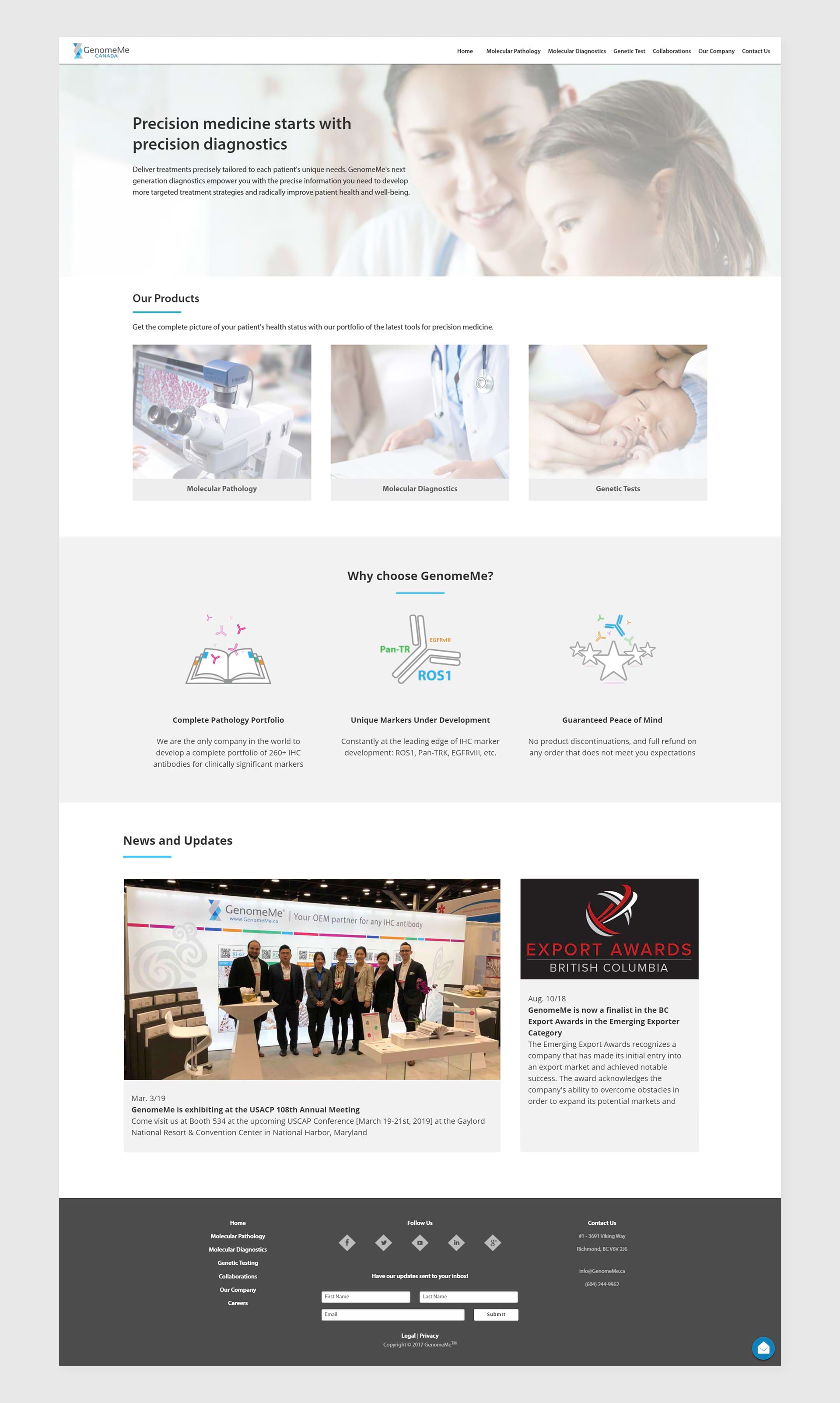 GenomeMe landing page