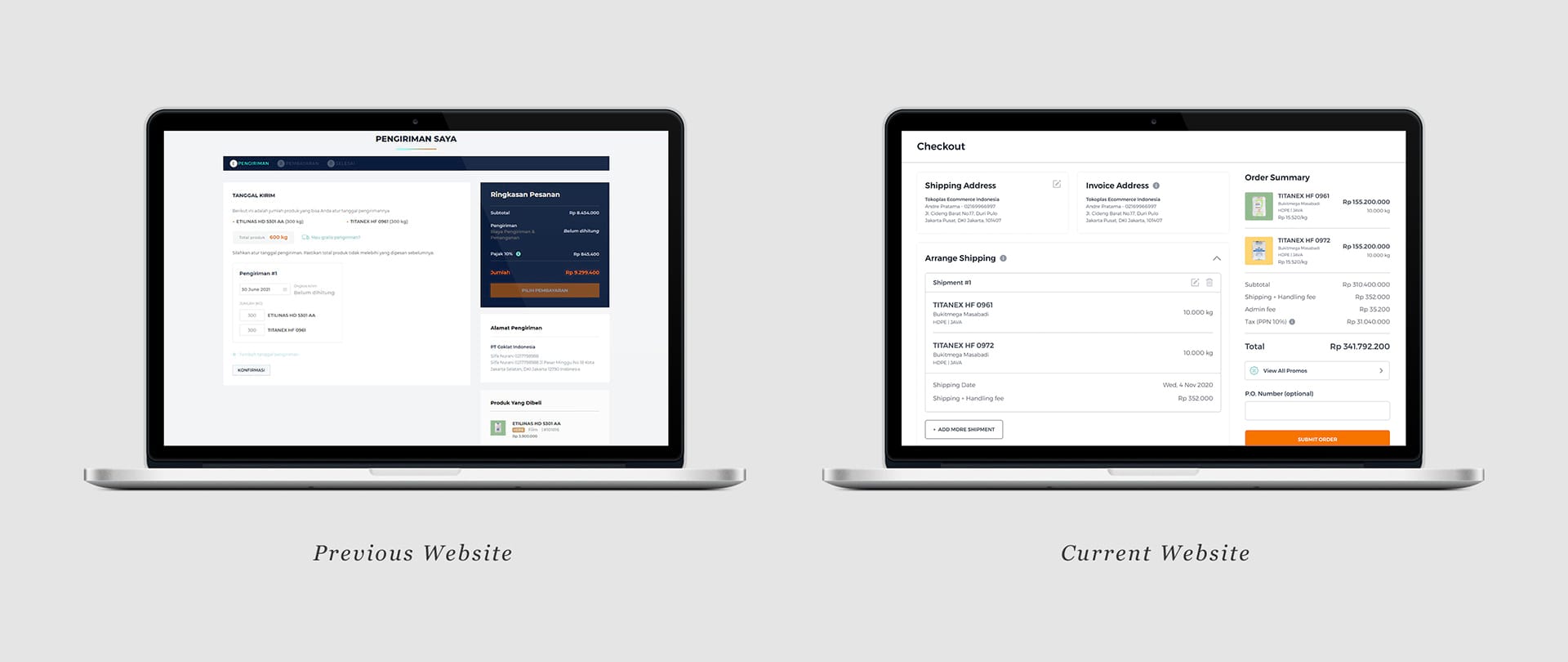 Tokoplas checkout page comparison